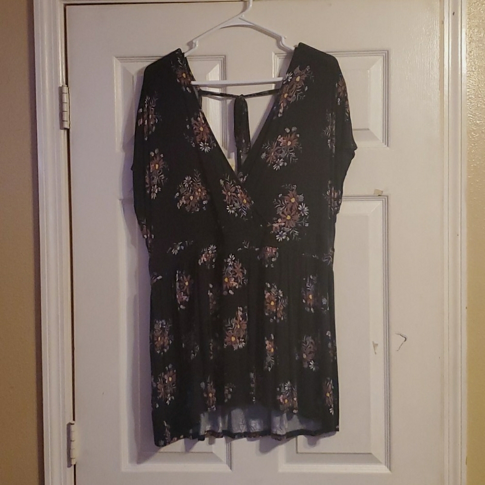 Floral black shirt